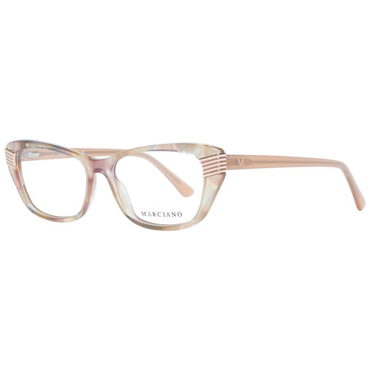 Marciano by Guess Beige Women Glasses Frame, plastic full-rim cat eye with spring hinge and branded case, lens width 53mm, temples 145mm.