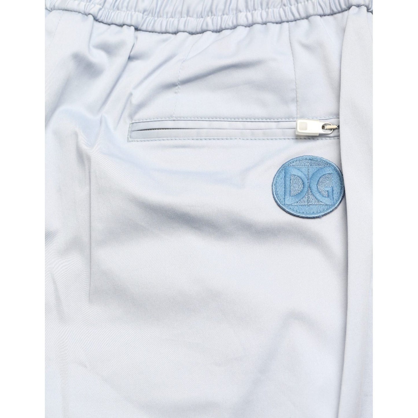Dolce & Gabbana Light Blue Cotton Stretch Jogger Pants