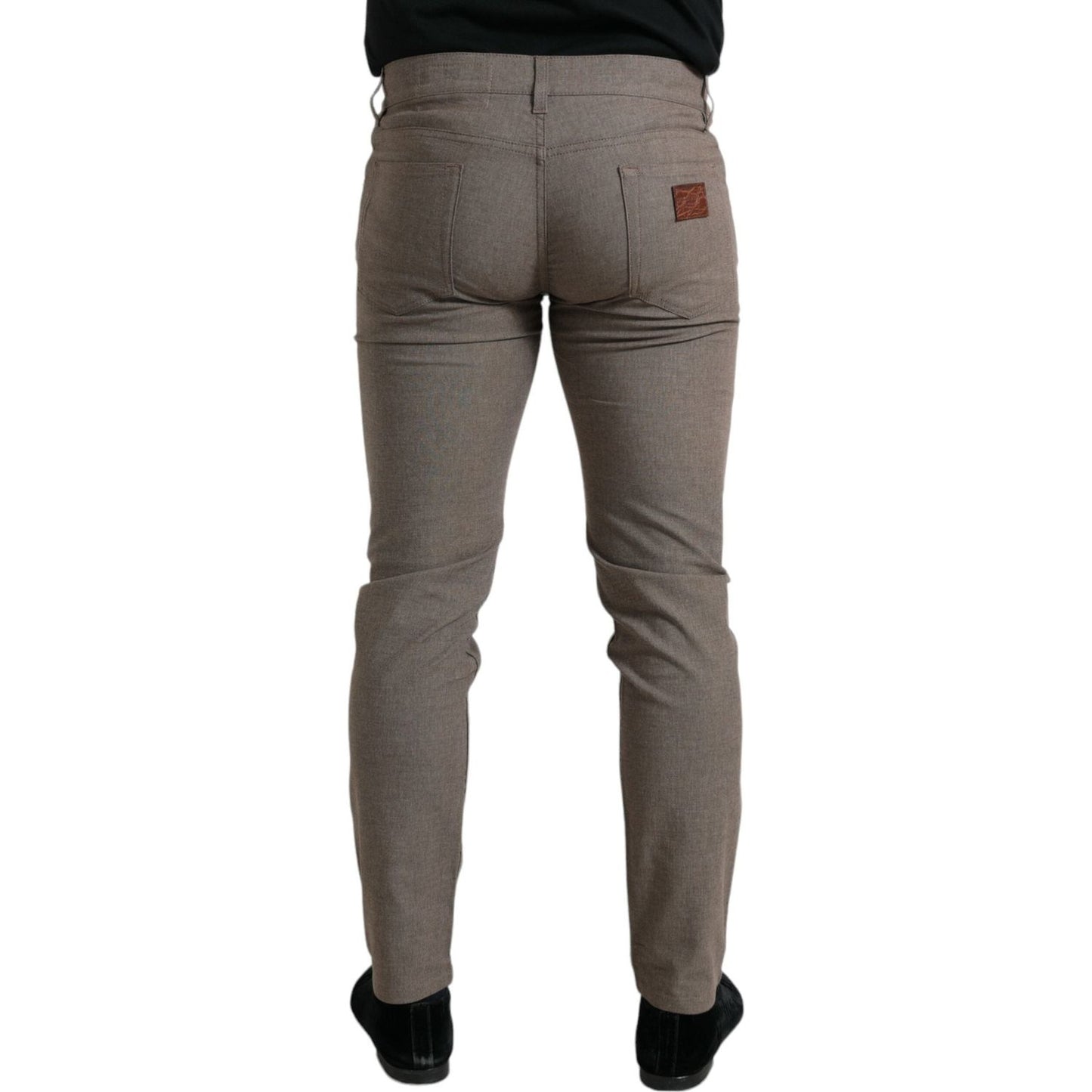 Dolce & Gabbana Brown Cotton Stretch Skinny Men Pants PAN75044-48