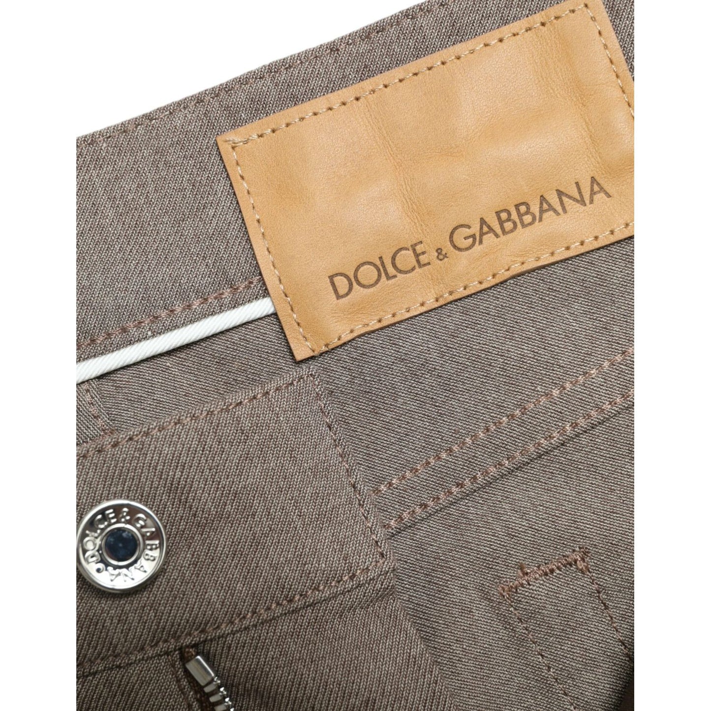 Dolce & Gabbana Brown Cotton Stretch Skinny Men Pants PAN75044-48