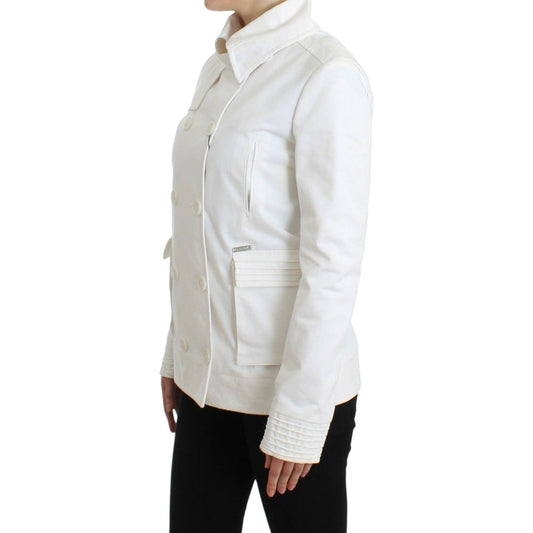 GF Ferre White Double Breasted Jacket Coat Blazer SIG11602-1