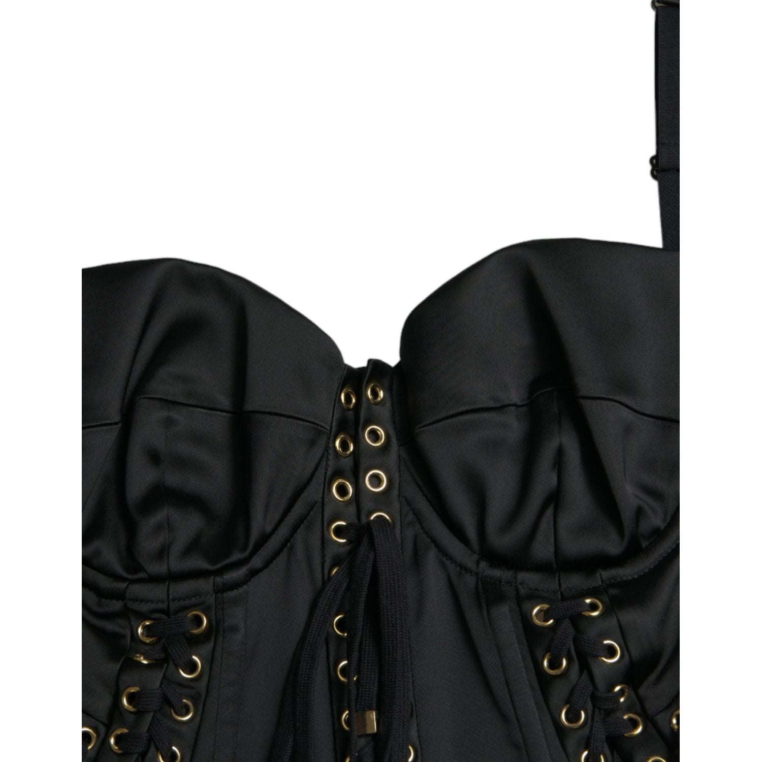 Dolce & Gabbana Black Bustier Corset Lace Bodycon Midi Dress