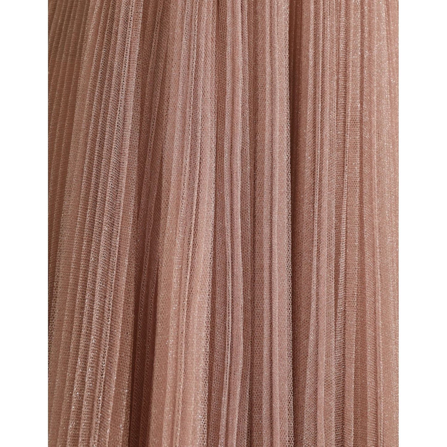 Dolce & Gabbana Pink One Shoulder Pleated Lame Tulle Dress DR281042-40