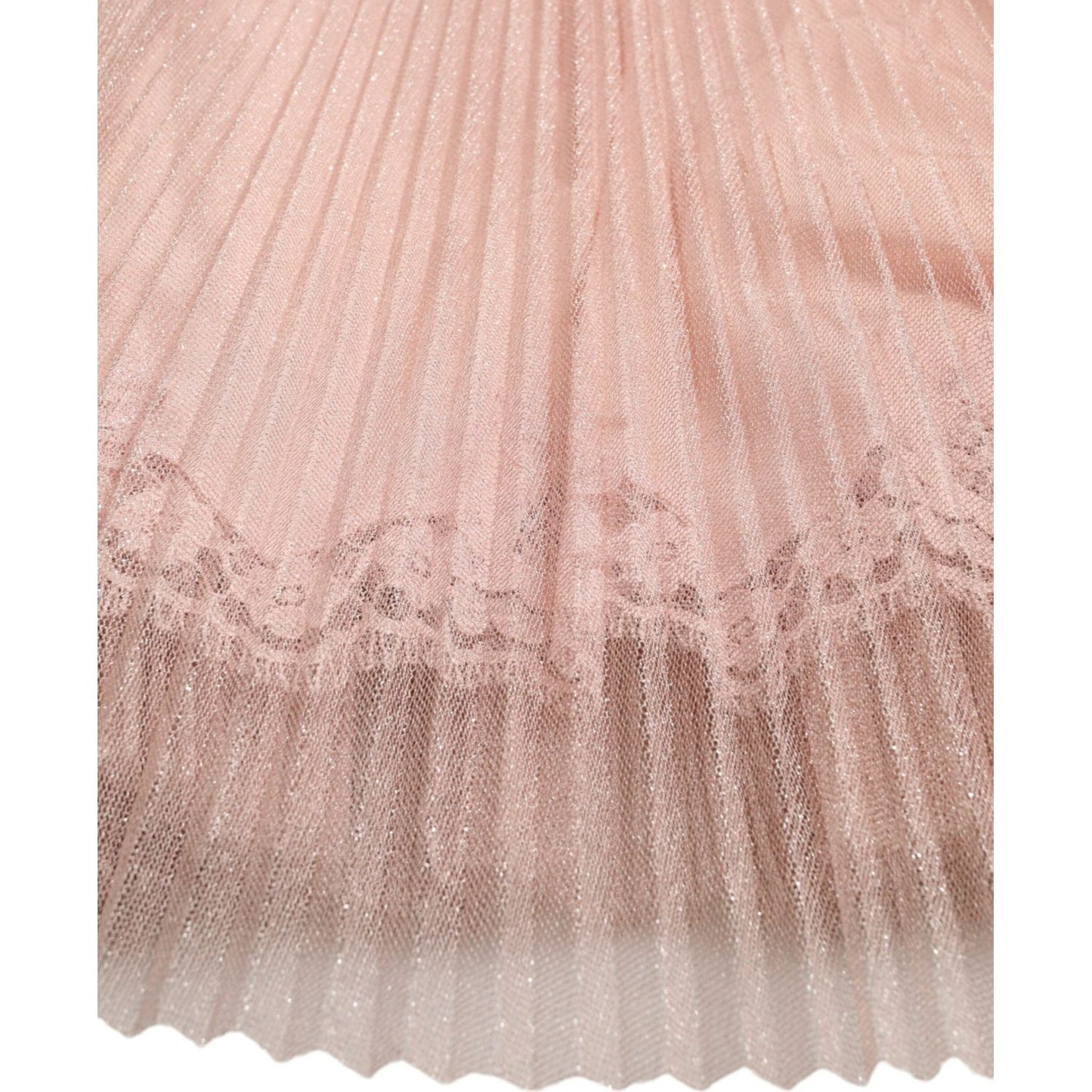 Dolce & Gabbana Pink One Shoulder Pleated Lame Tulle Dress DR281042-40