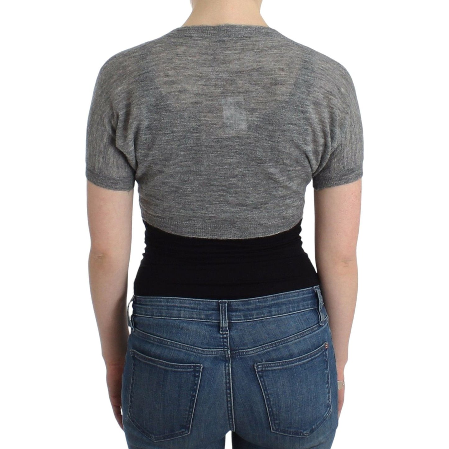 Ermanno Scervino Lingerie Knit Gray Bolero Sweater Cardigan