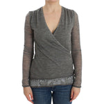 Ermanno Scervino Gray Wool Blend Stretch Long Sleeve Sweater SIG12586-2