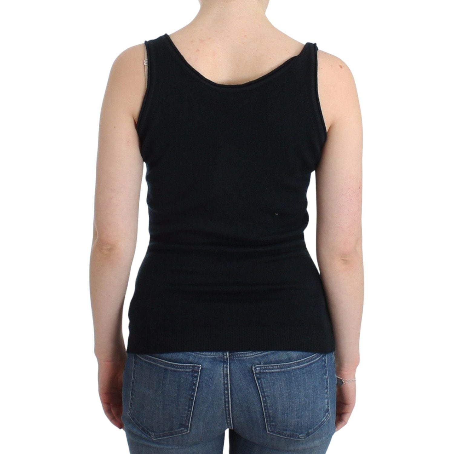 Ermanno Scervino Black Knit Top Knitted Sweater 100% Cashmere