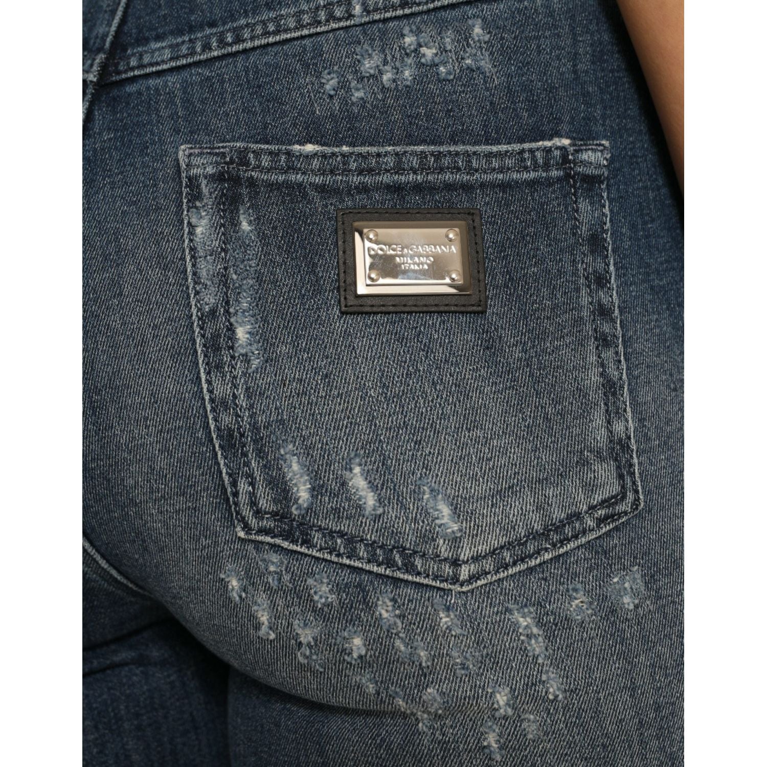 Dolce & Gabbana Dark Blue Distressed GRACE Skinny Denim Jeans