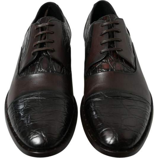 Dolce & Gabbana Brown Exotic Leather Formal Men Dress Shoes MV5414-45