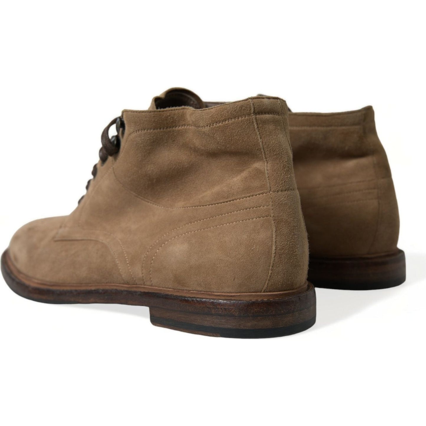 Dolce & Gabbana Brown Leather Lace Up Ankle Boots Shoes MV5391-41.5