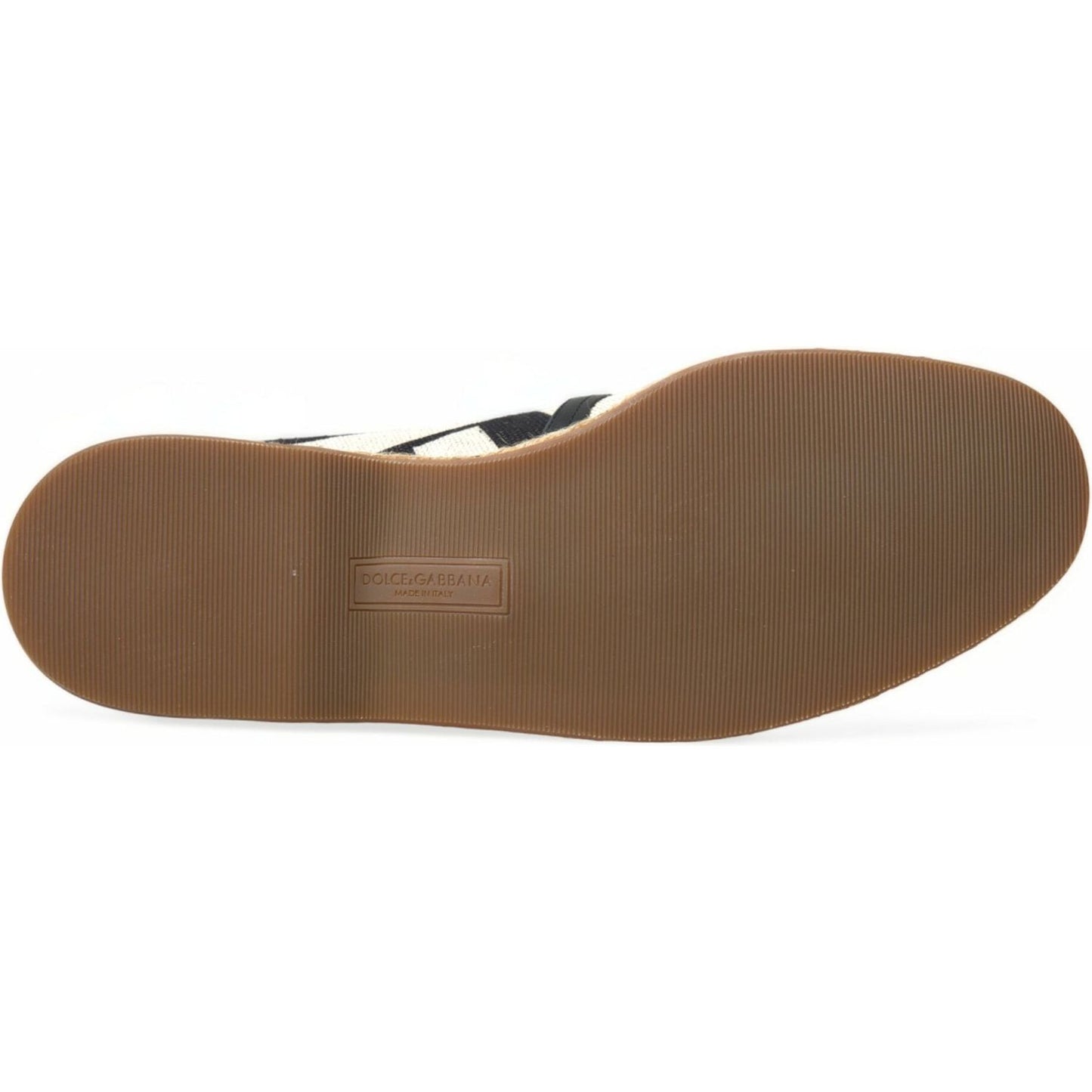 Dolce & Gabbana Beige Black Striped Canvas Espadrilles MONDELLO Shoes