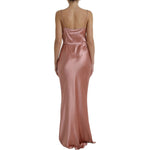 Dolce & Gabbana Pink Silk Spaghetti Straps Long Gown Dress DR281047-44