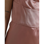 Dolce & Gabbana Pink Silk Spaghetti Straps Long Gown Dress DR281047-44