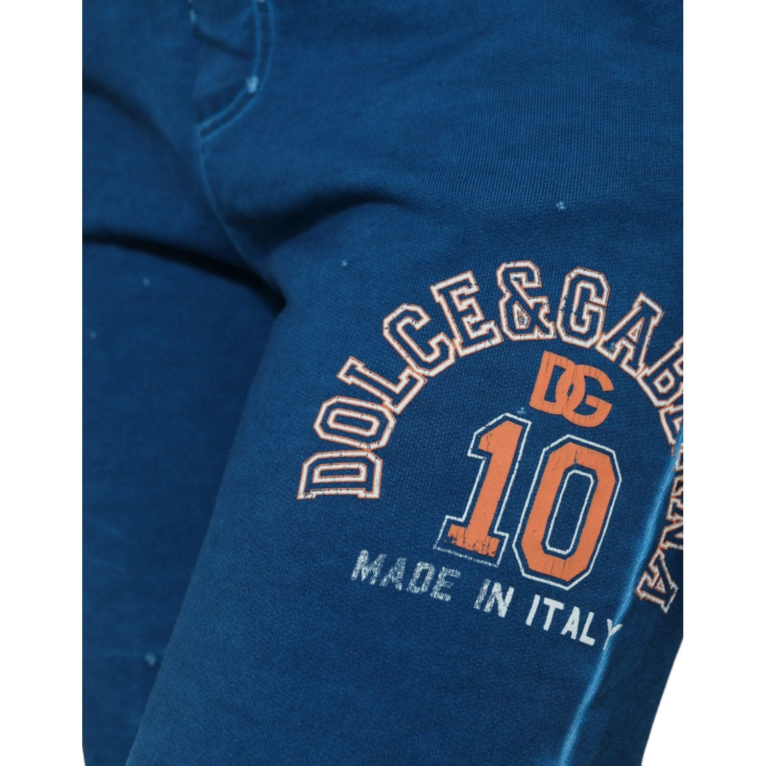 Dolce & Gabbana Blue Logo Cotton Jogger Sweatpants Pants