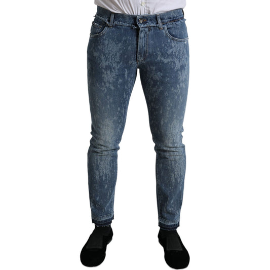 Dolce & Gabbana Blue Washed Skinny Cotton Stretch Denim Jeans