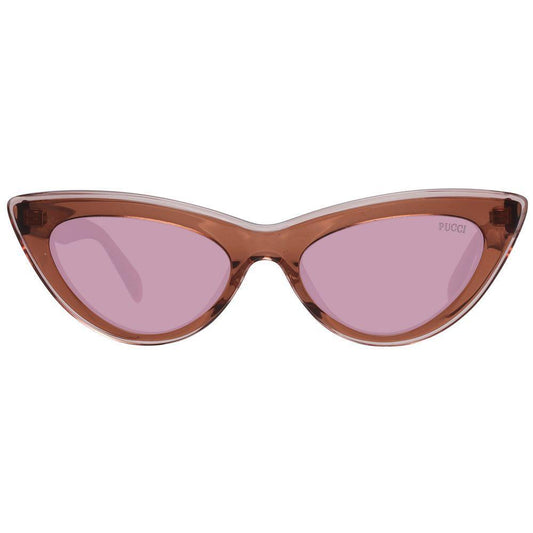 Emilio Pucci Brown Women Sunglass, cat eye style, full-rim brown plastic frame, gradient burgundy lenses, 100% UVA & UVB protection.