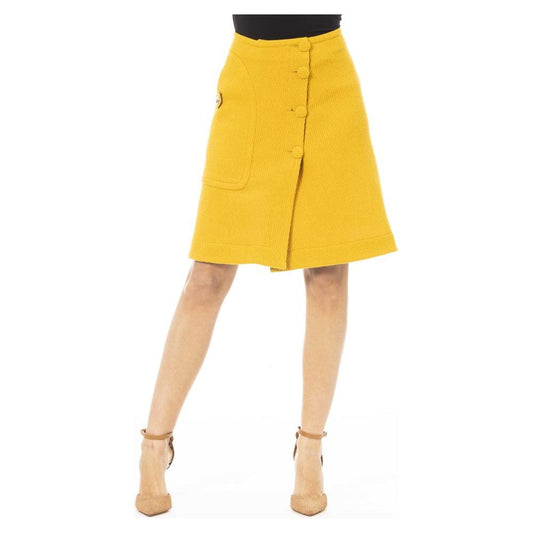 Jacob Cohen Yellow Wool Women Skirt JA-24196-IT40|S