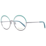 Emilio Pucci Green Women Glasses Frame, metal half-rim style with demo lenses, includes branded case, size 53-21-140.