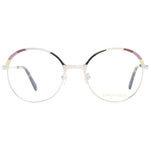 Emilio Pucci Gold Women Glasses Frame, round full-rim metal frame, gold color, lens width 51, temples length 140, includes branded case.