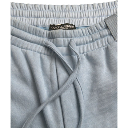 Dolce & Gabbana Light Blue Cotton Sweatpants Men Jogger Pants