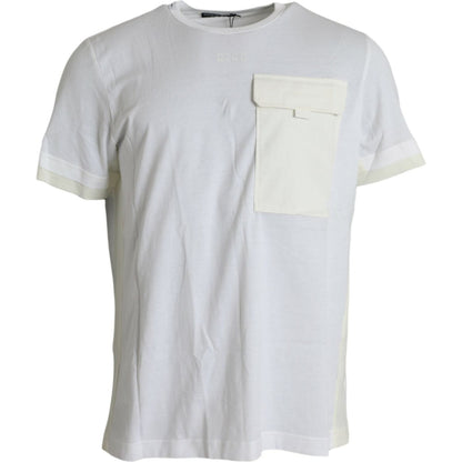 Dolce & Gabbana White Cotton Pocket Short Sleeves T-shirt