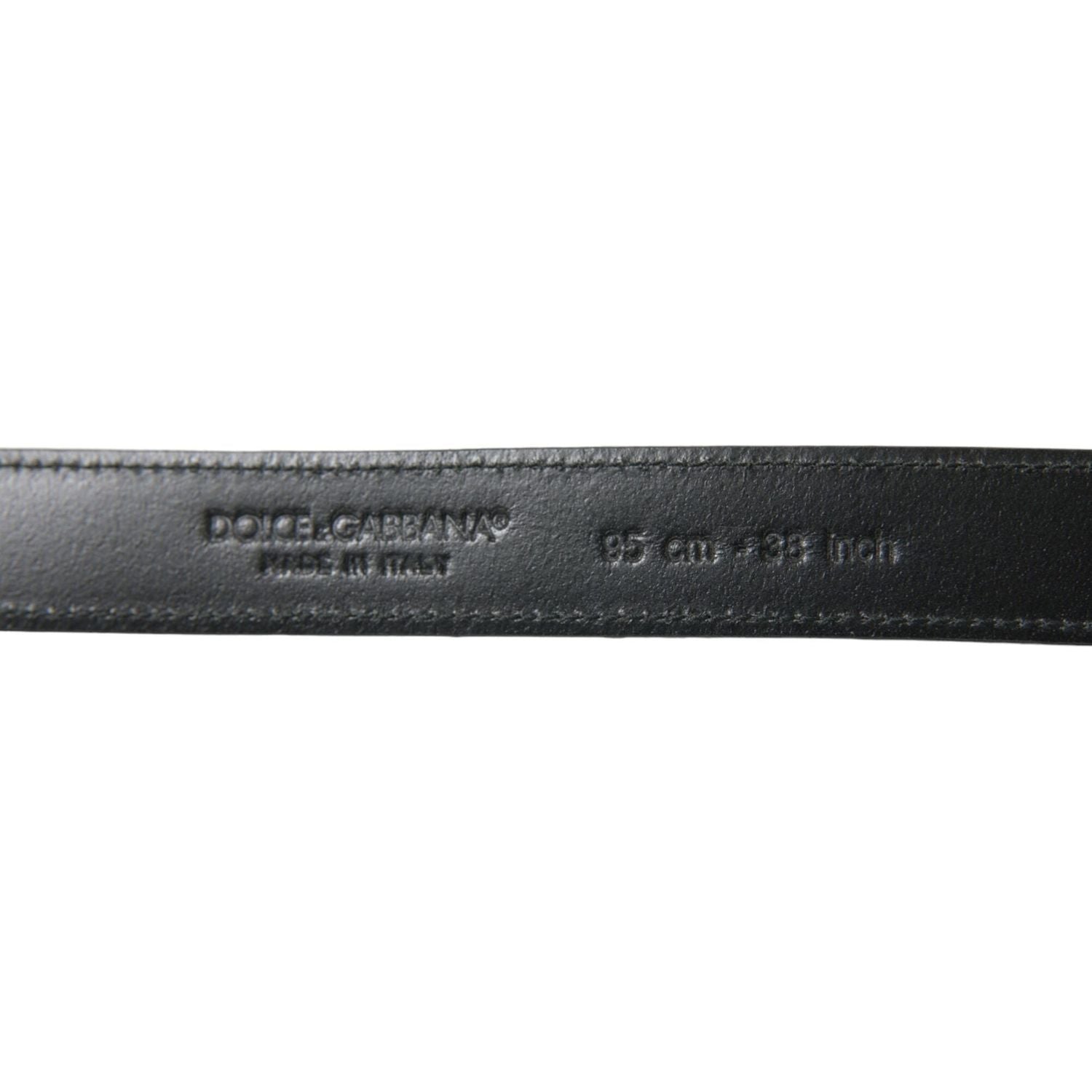 Dolce & Gabbana Black Leather Silver Metal Buckle Belt