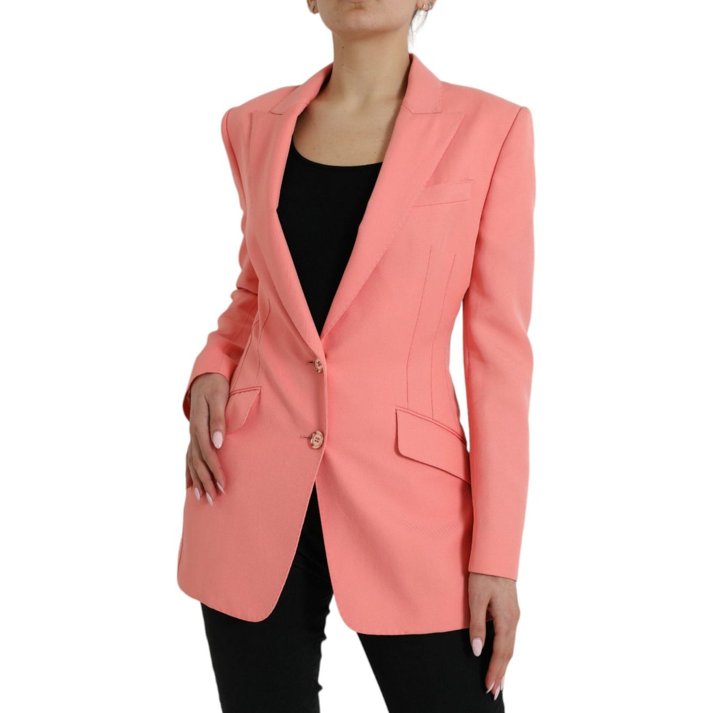 Dolce & Gabbana Pink Polyester Single Breasted Blazer Jacket JKT3810-40