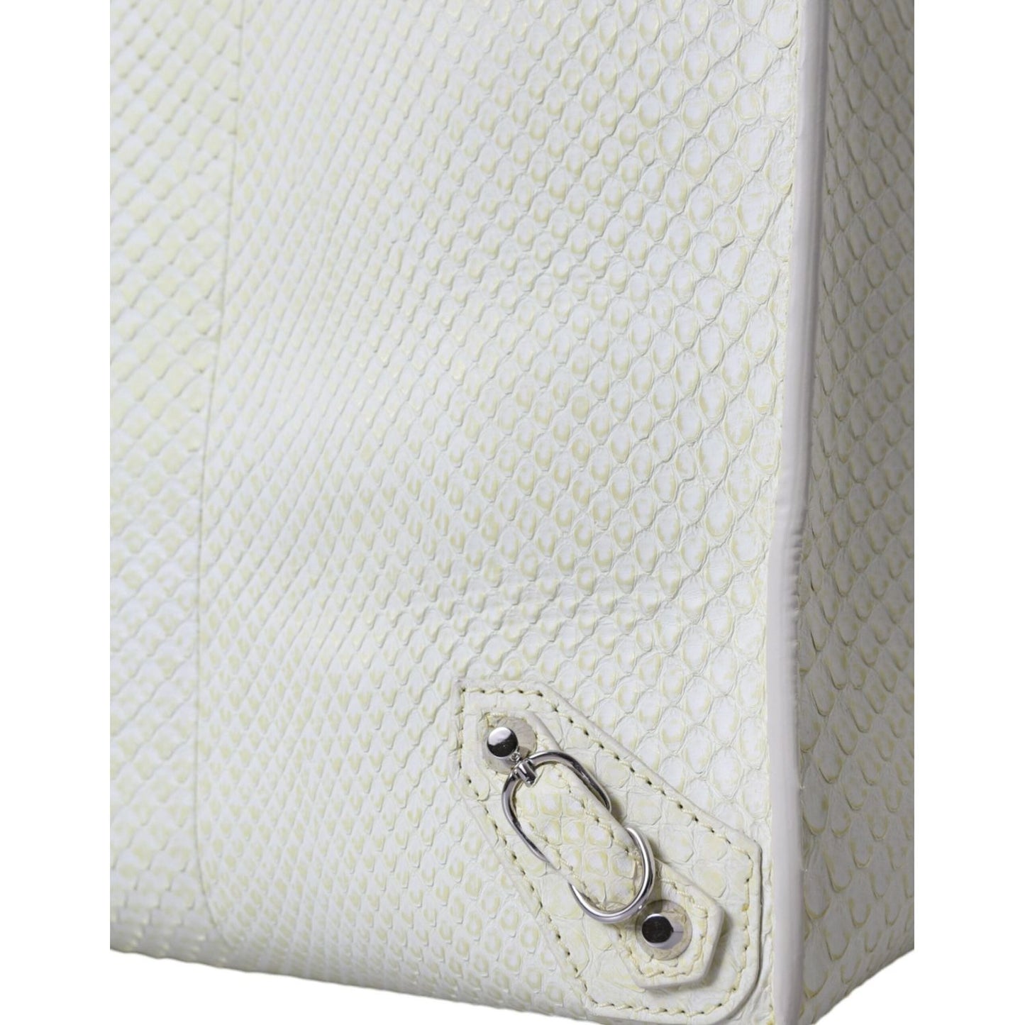 Balenciaga White Yellow Exotic Skin Leather Shopping Tote PAPIER Bag