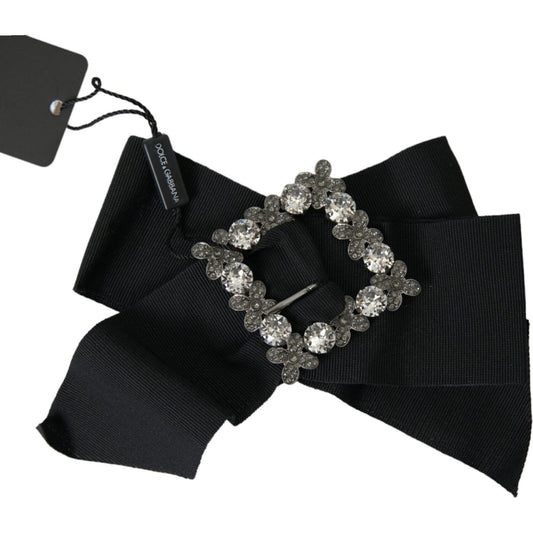 Dolce & Gabbana Black Swarovski Crystal Embellished Hair Clip SMY101397