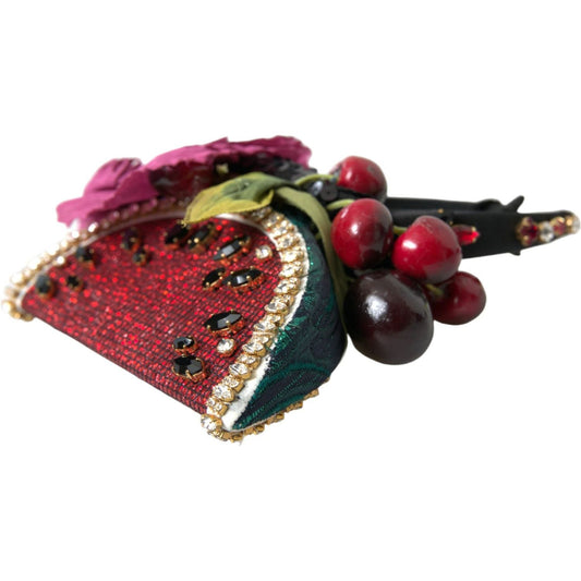 Dolce & Gabbana Red Watermelon Cherry Crystal Hairband Statement Diadem SMY101418