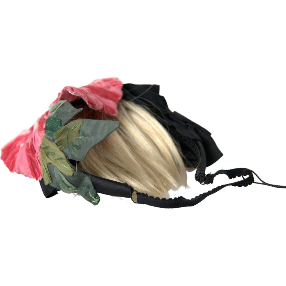 Dolce & Gabbana Black Viscose White Hair Parrucchiera Headband Diadem SMY101420