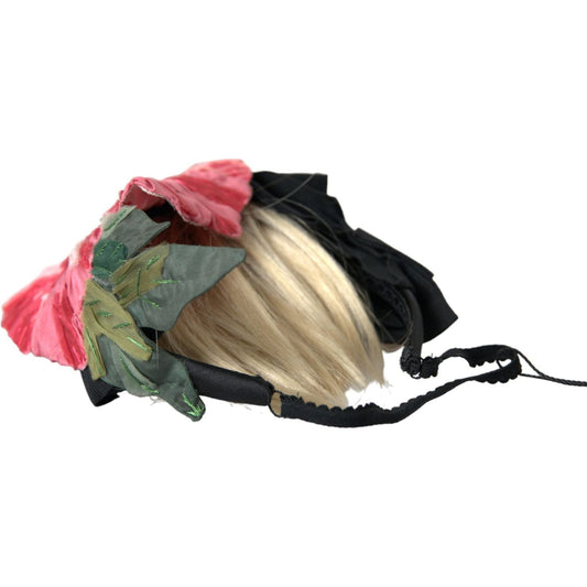 Dolce & Gabbana Black Viscose White Hair Parrucchiera Headband Diadem SMY101420
