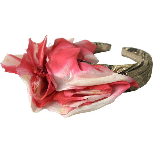 Dolce & Gabbana Multicolor Floral Applique Silk Women Headband Diadem SMY101421