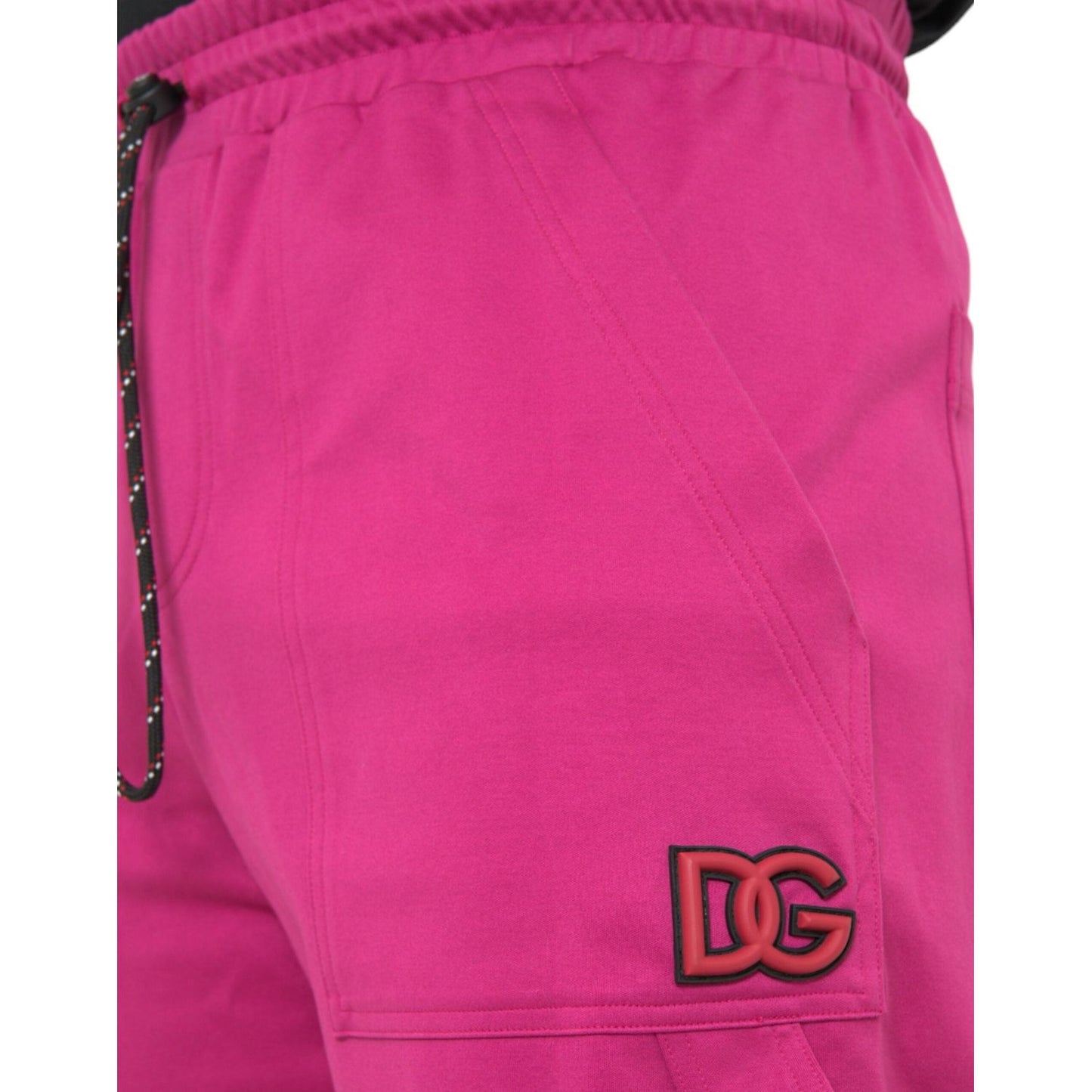 Dolce & Gabbana Pink Logo Cargo Cotton Jogger Sweatpants Pants PAN75062-48