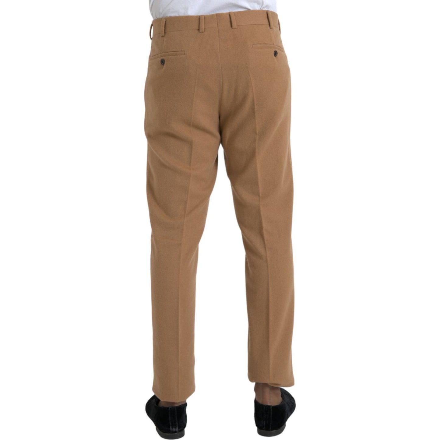 Prada Beige Cashmere Men Straight Fit Dress Pants