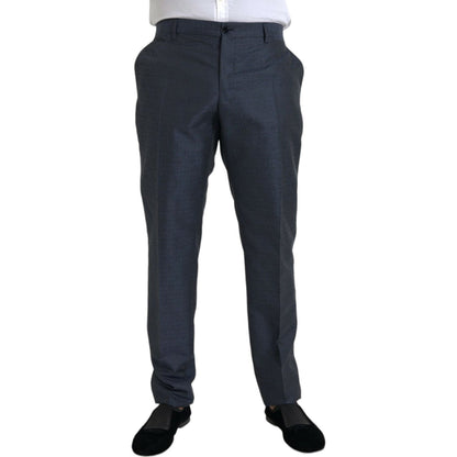 Dolce & Gabbana Blue Wool Men Skinny Dress Pants
