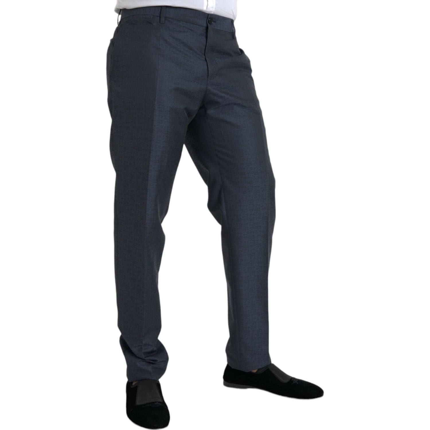 Dolce & Gabbana Blue Wool Men Skinny Dress Pants
