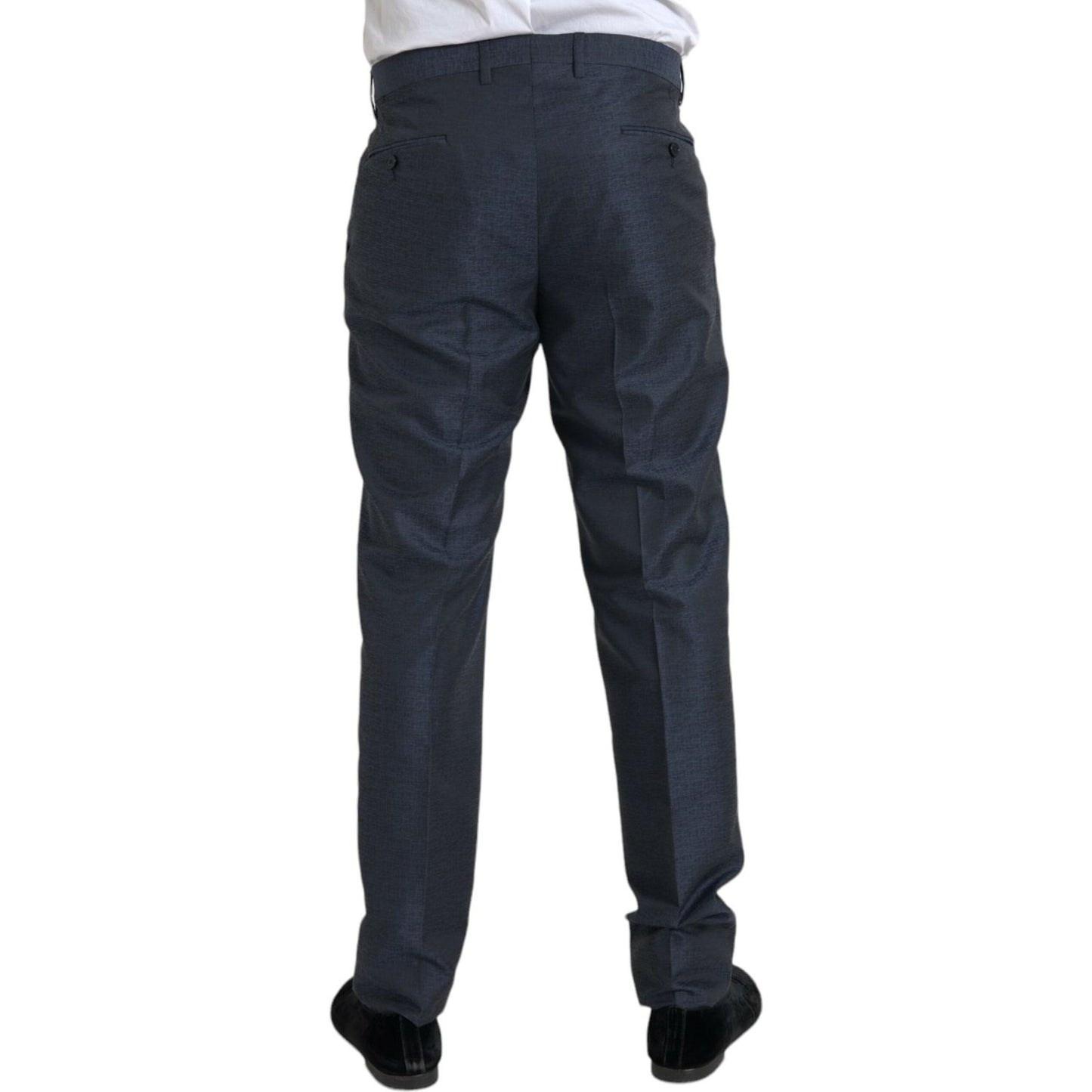 Dolce & Gabbana Blue Wool Men Skinny Dress Pants