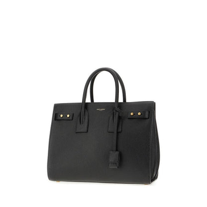 Saint Laurent Black Calf Leather Sac De Jour Handbag
