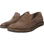 Dolce & Gabbana Brown Woven Leather Loafers Casual Shoes MV5688-41