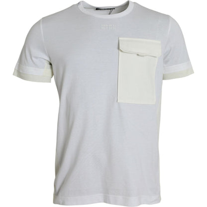 Dolce & Gabbana White Cotton Pocket Short Sleeves T-shirt