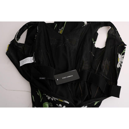 Dolce & Gabbana Sunflower Silk Stretch Sheath Dress