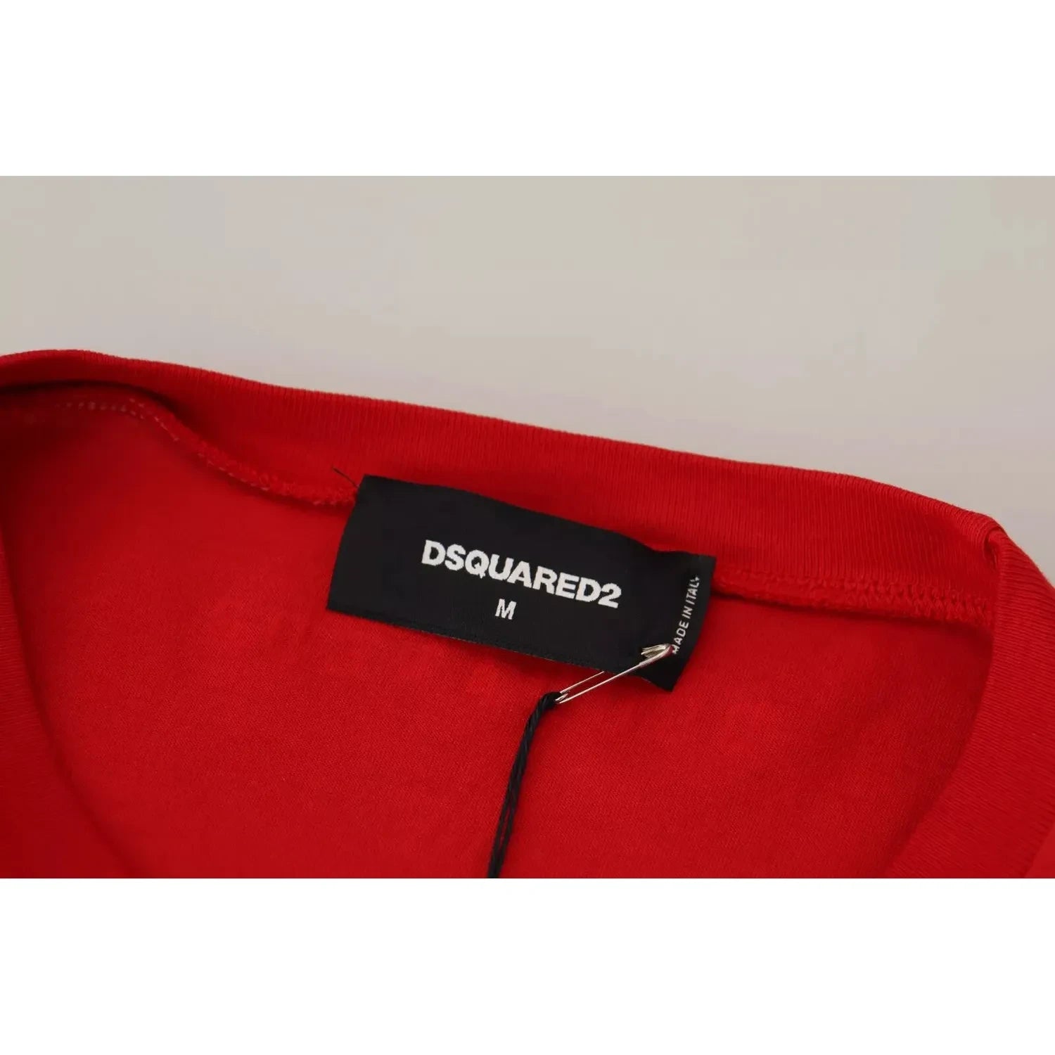 Dsquared² Red Printed Cotton Short Sleeves Crewneck T-shirt