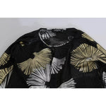 Dsquared² Gold Silver Silk Jacquard See Through Top Blouse TSH3487-40