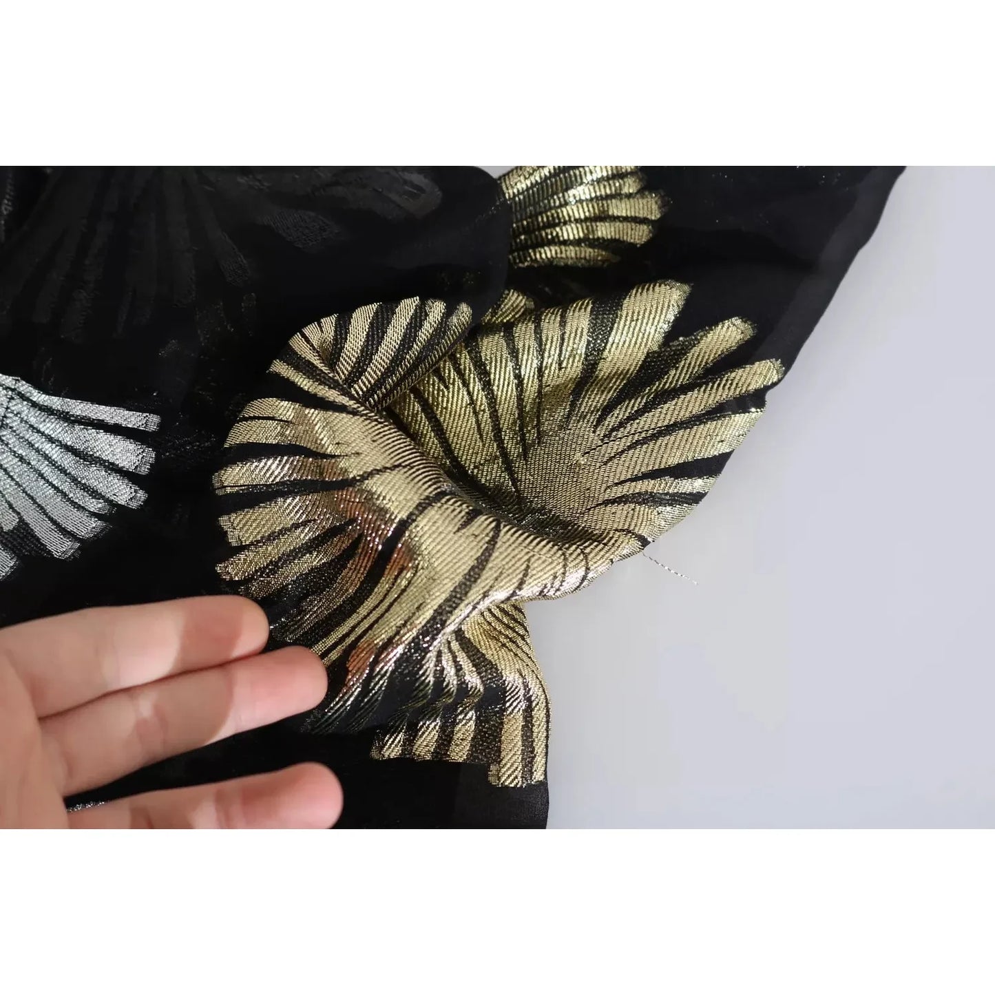 Dsquared² Gold Silver Silk Jacquard See Through Top Blouse TSH3487-40