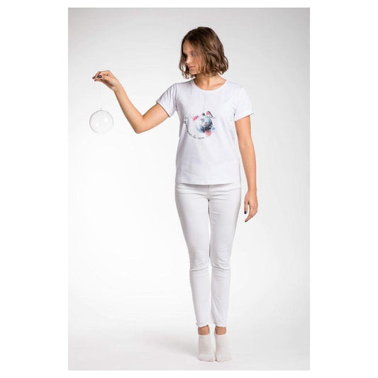 A.Tratti White Viscose Women T-Shirt