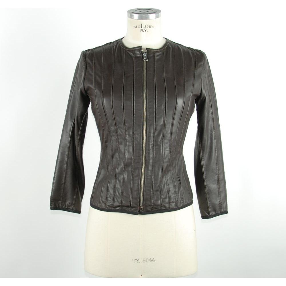 Emilio Romanelli Black Leather Jackets & Coat