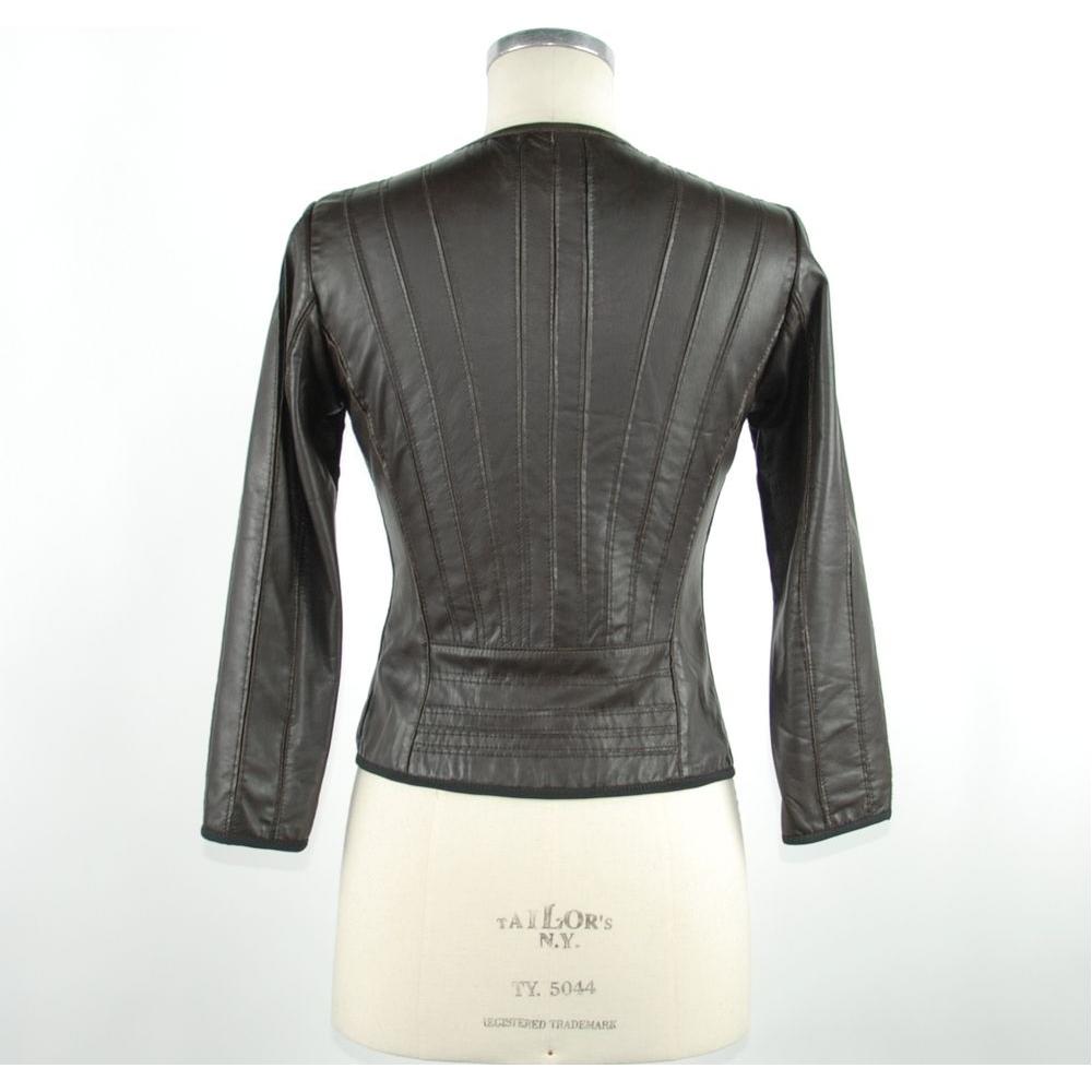 Emilio Romanelli Black Leather Jackets & Coat