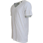 Dsquared² White Cotton Linen Short Sleeves V-neck T-shirt TSH83213-48