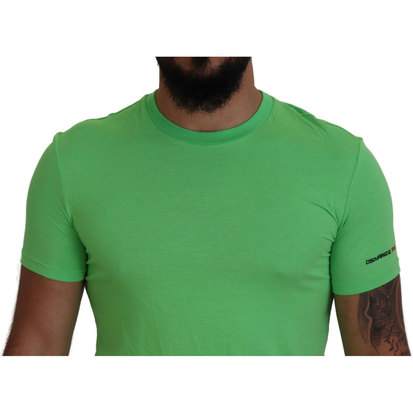 Dsquared² Green Modal Short Sleeves Crewneck T-shirt